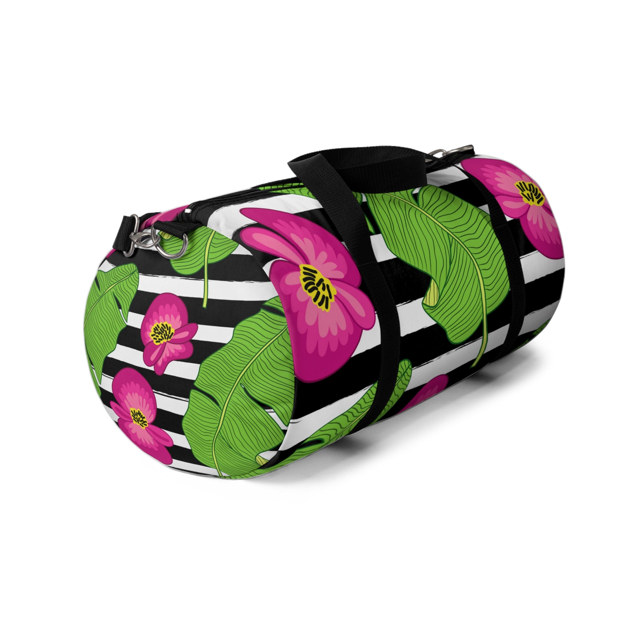 Striped Hibiscus Duffel Bag