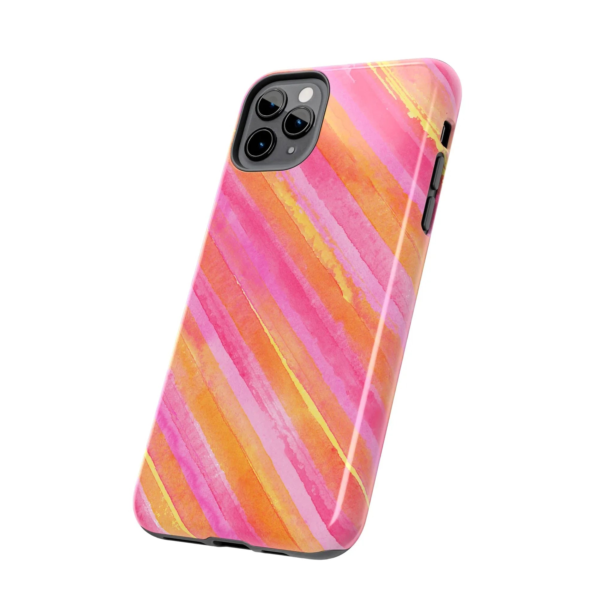 Pink Lemon Stripes Phone Case (Apple & Android) - Pink Sweetheart