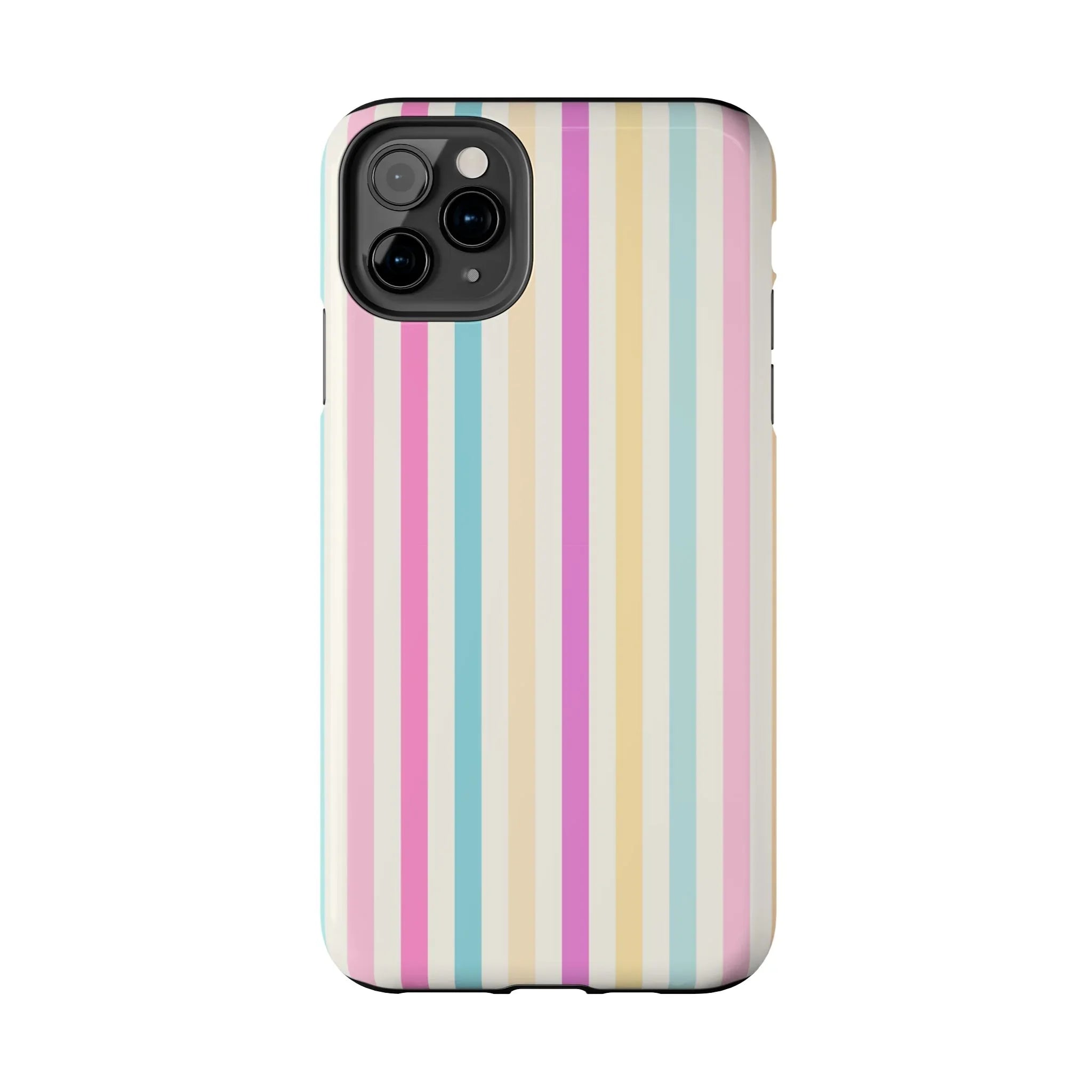 Pastel Candy Stripes Phone Cases (Apple & Android) - Pink Sweetheart
