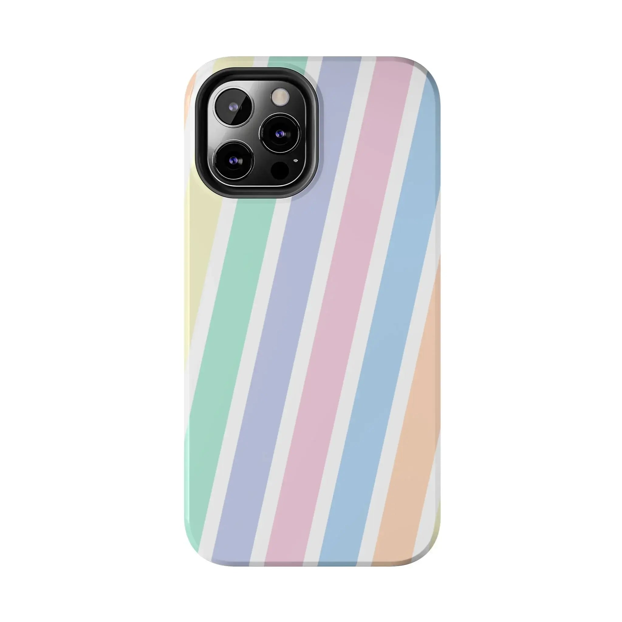 Pretty Pastel Lines Phone Case (Apple & Android) - Pink Sweetheart