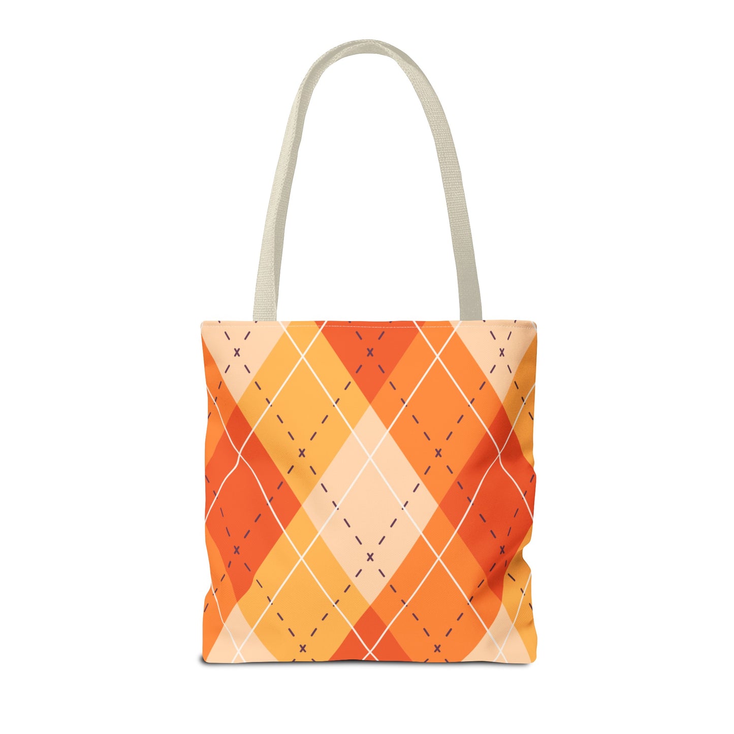 Orange Argyle Halloween Tote Bag