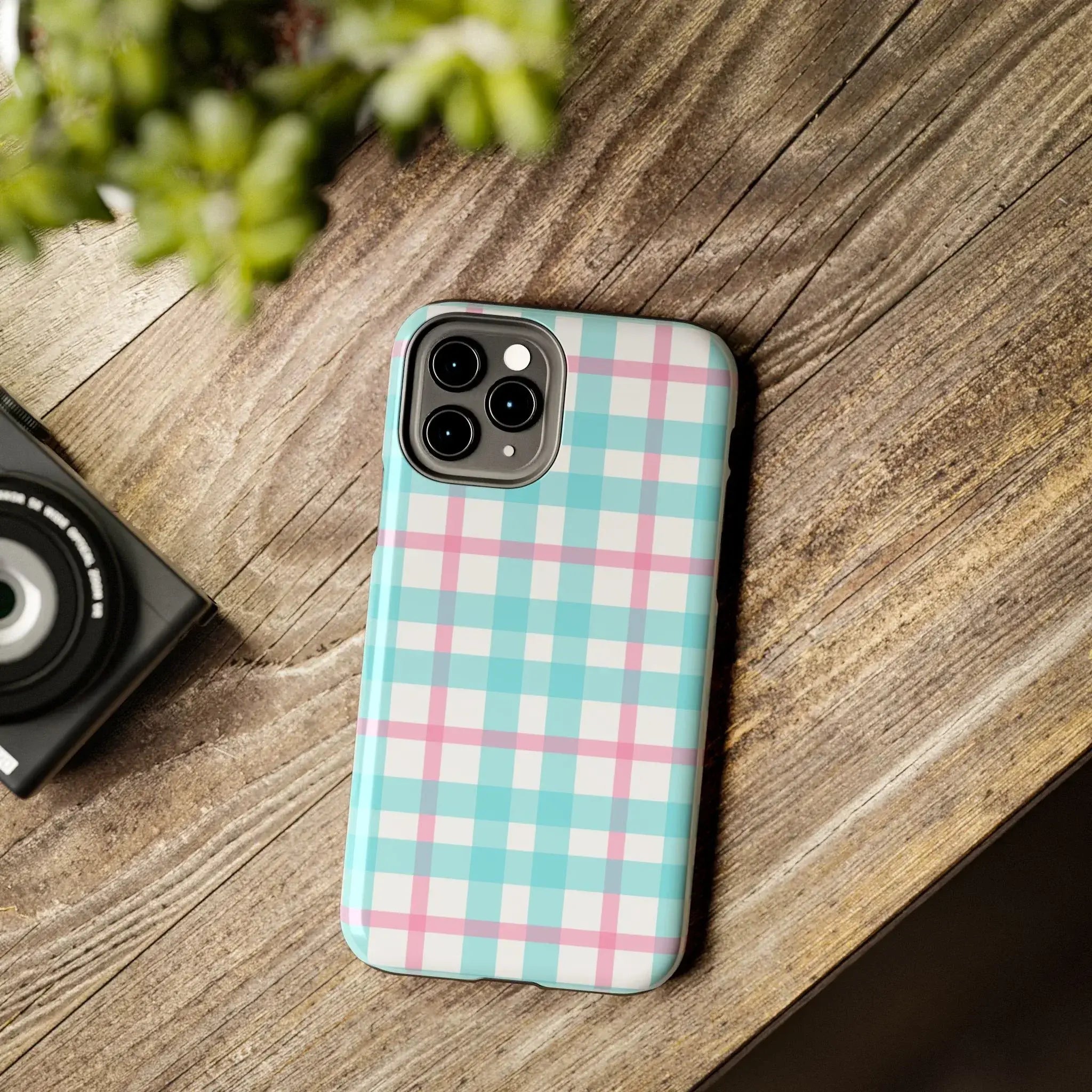 Pastel Gingham Phone Case (Apple & Android) - Pink Sweetheart