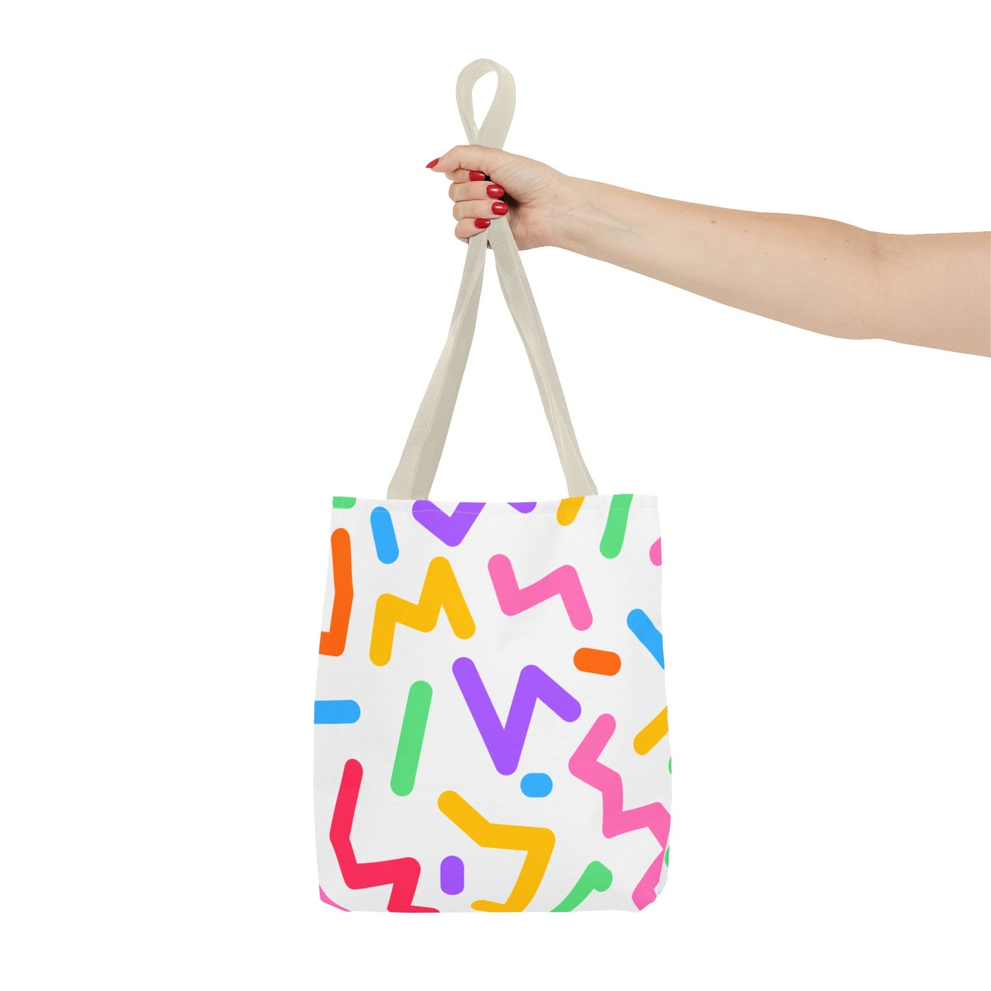 Colorful Doodle Zig Zags Tote Bag