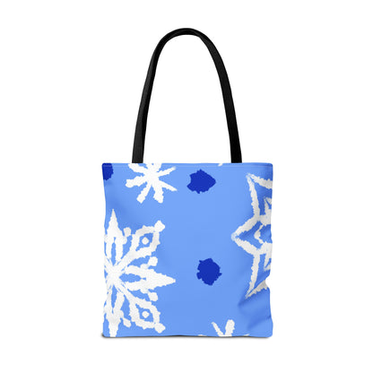 Blue Winter Snowflakes Tote Bag