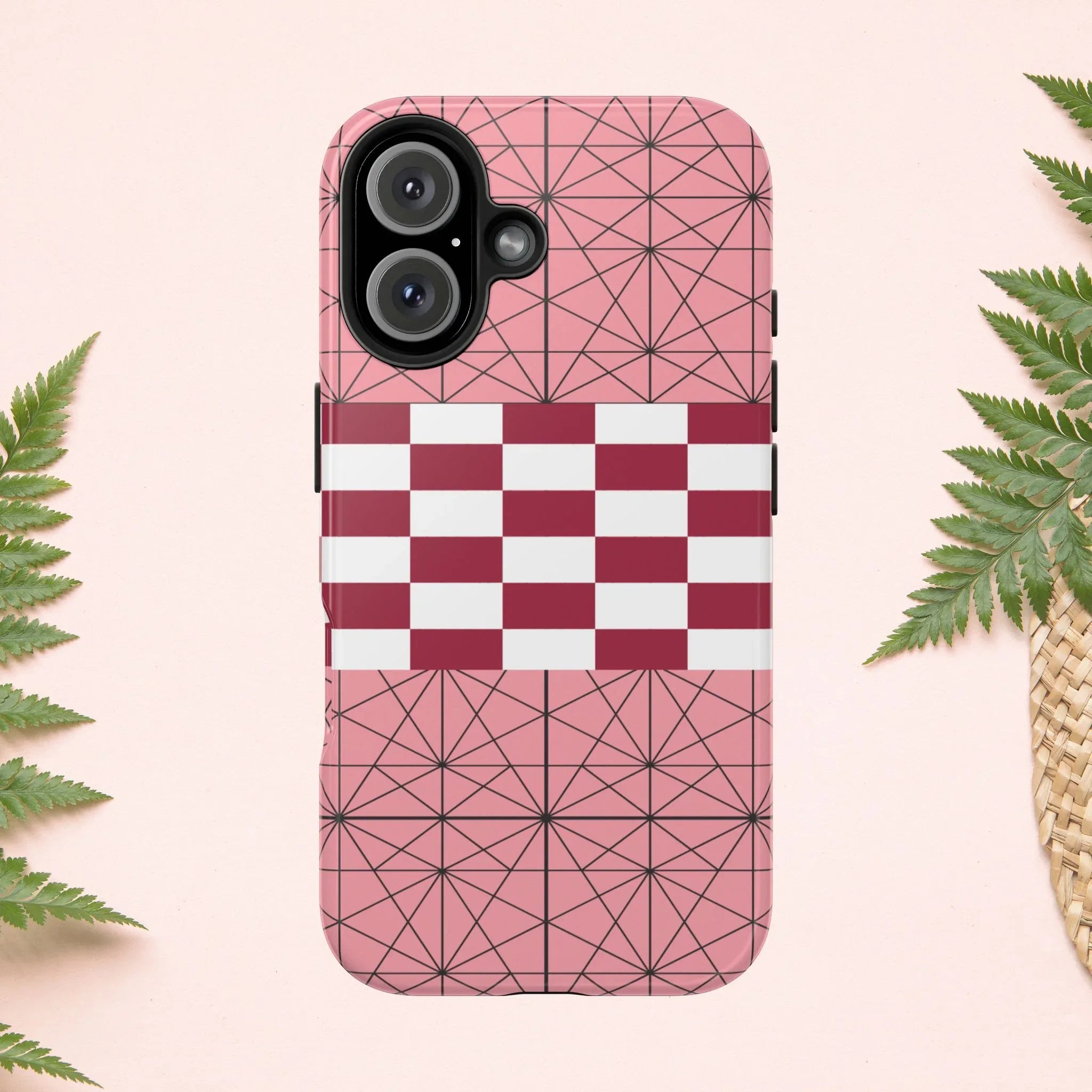 Geometric Kimono Tough Phone Case (Apple & Android) - Pink Sweetheart