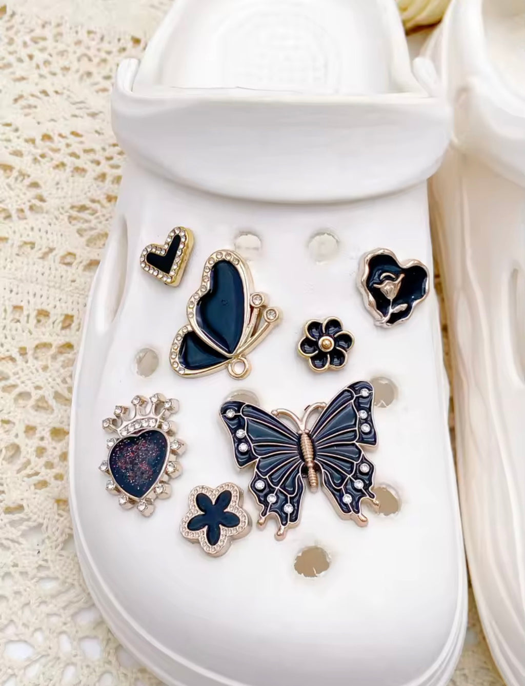 Midnight Butterfly Clog Charms Set