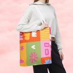 Vibrant Kawaii Floral Tote Bag
