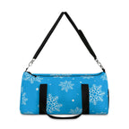 Blue Snowflake Winter Duffel Bag