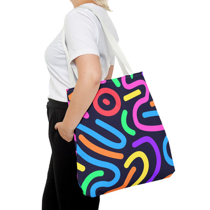 Neon Doodle Swirls Tote Bag