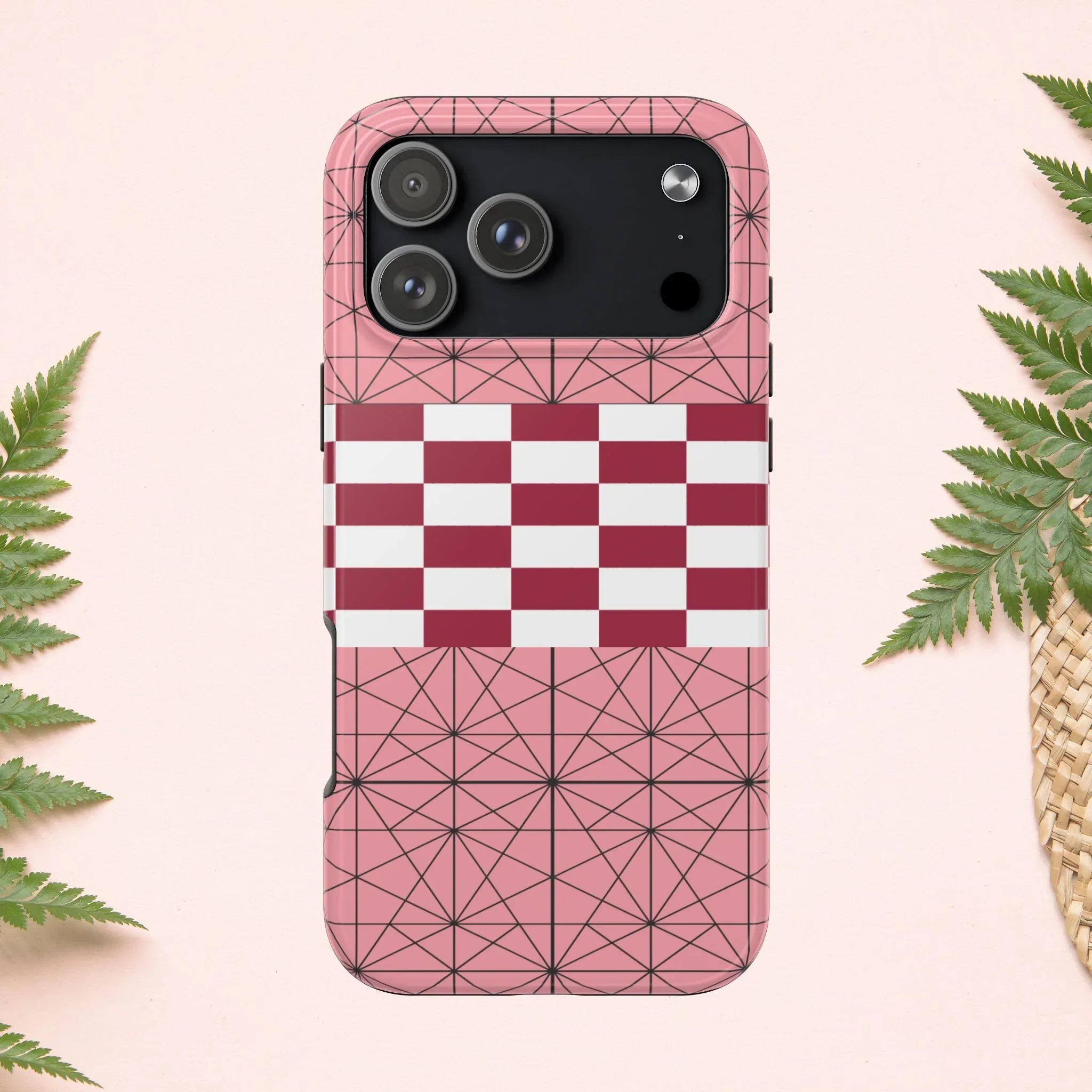 Geometric Kimono Tough Phone Case (Apple & Android) - Pink Sweetheart