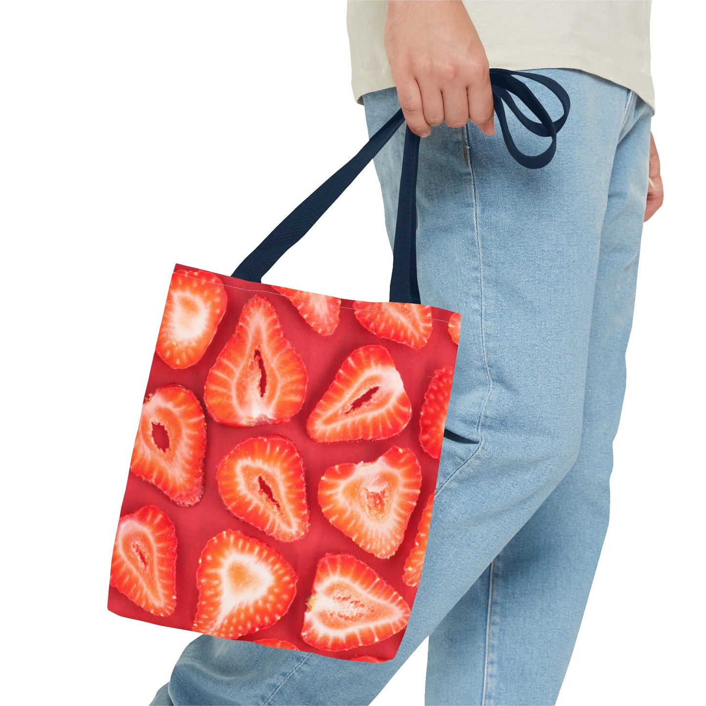 Sweet Sliced Strawberries Tote Bag