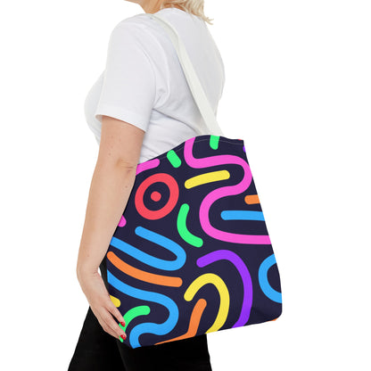 Neon Doodle Swirls Tote Bag