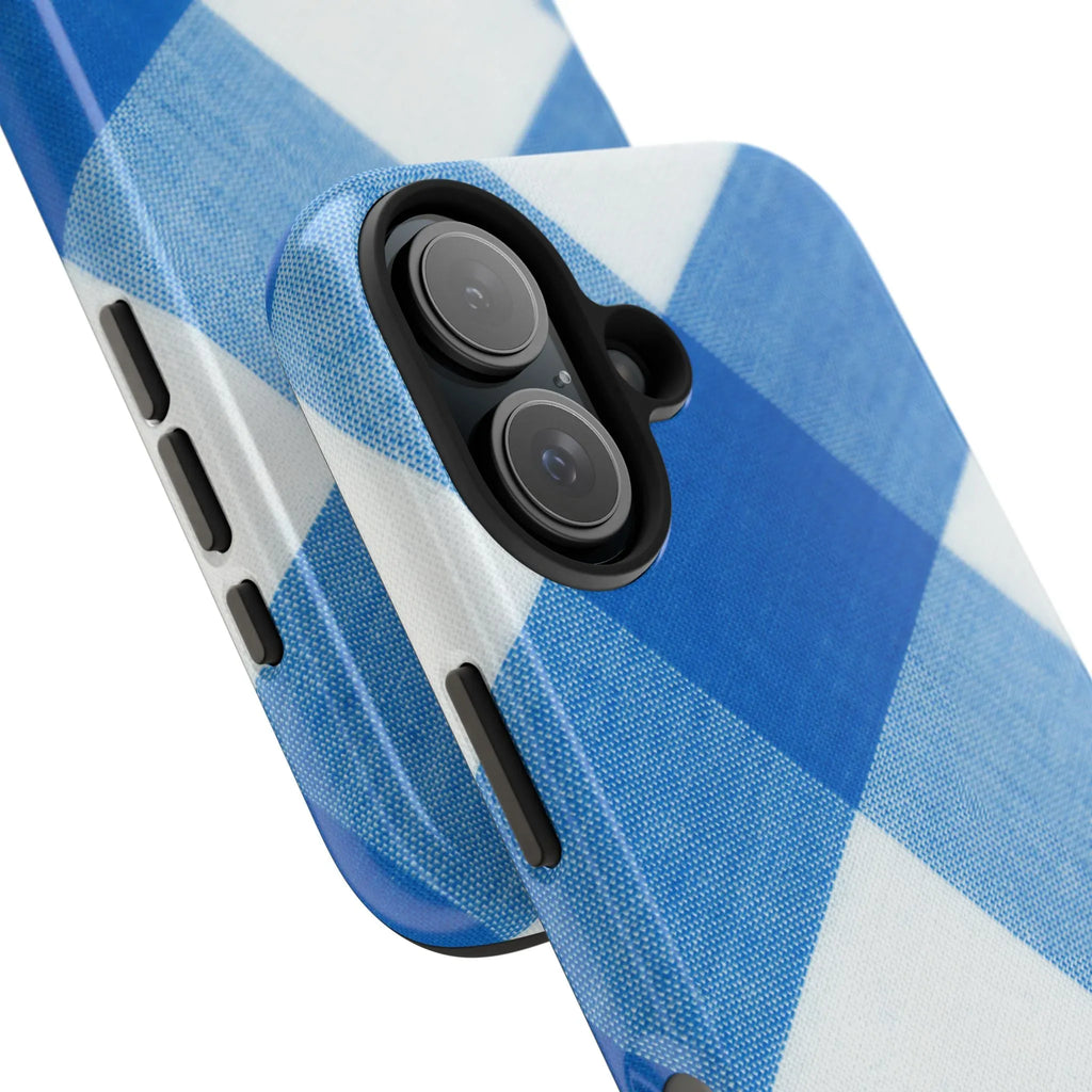 Classic Blue Gingham Phone Case (Apple & Android) - Pink Sweetheart