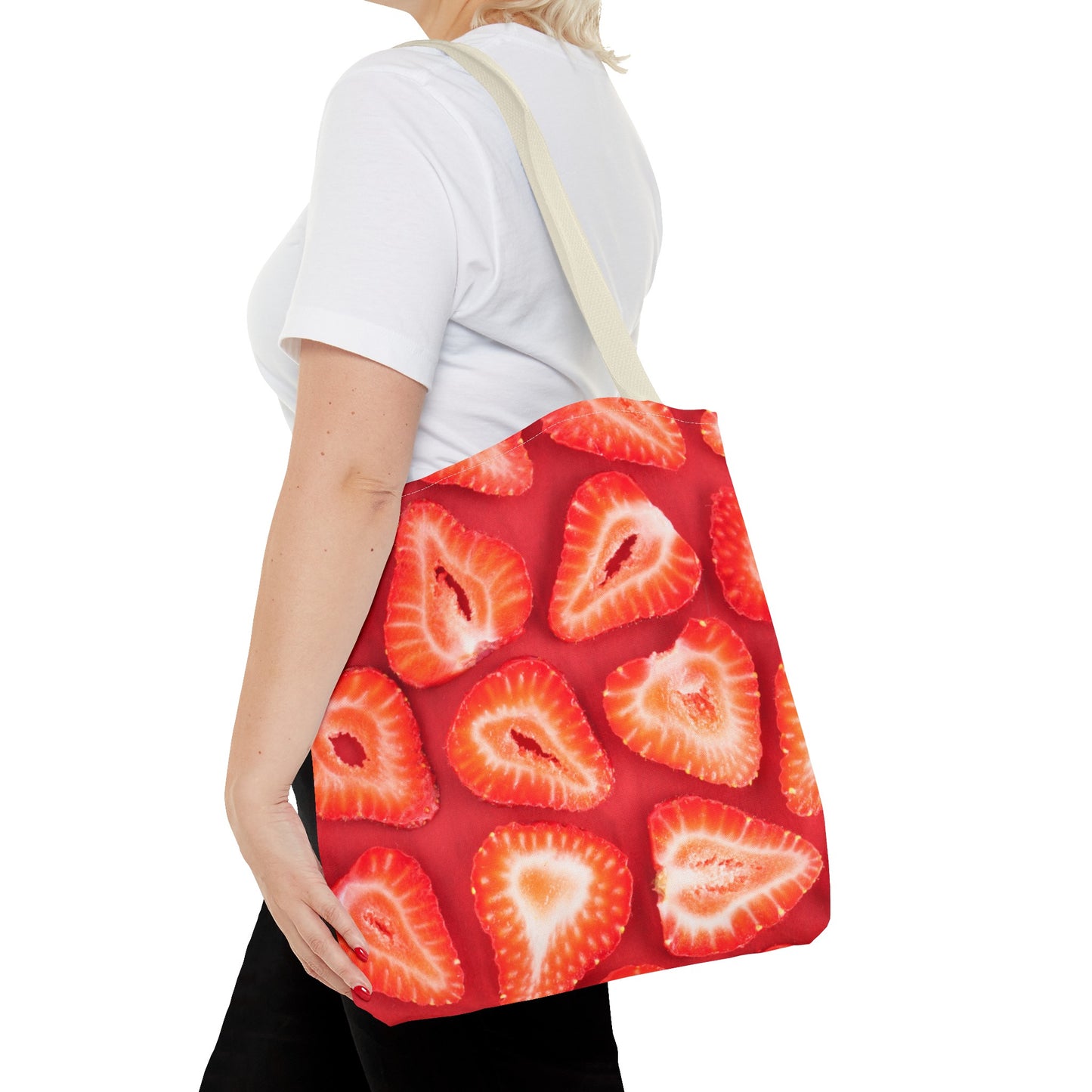 Sweet Sliced Strawberries Tote Bag