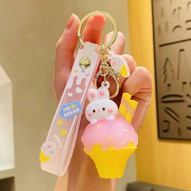 Bunny Ice Cream Keychain