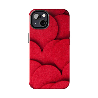 Big Red Felt Hearts Phone Case