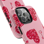 Sparkling Red Hearts Phone Case (Apple & Android)
