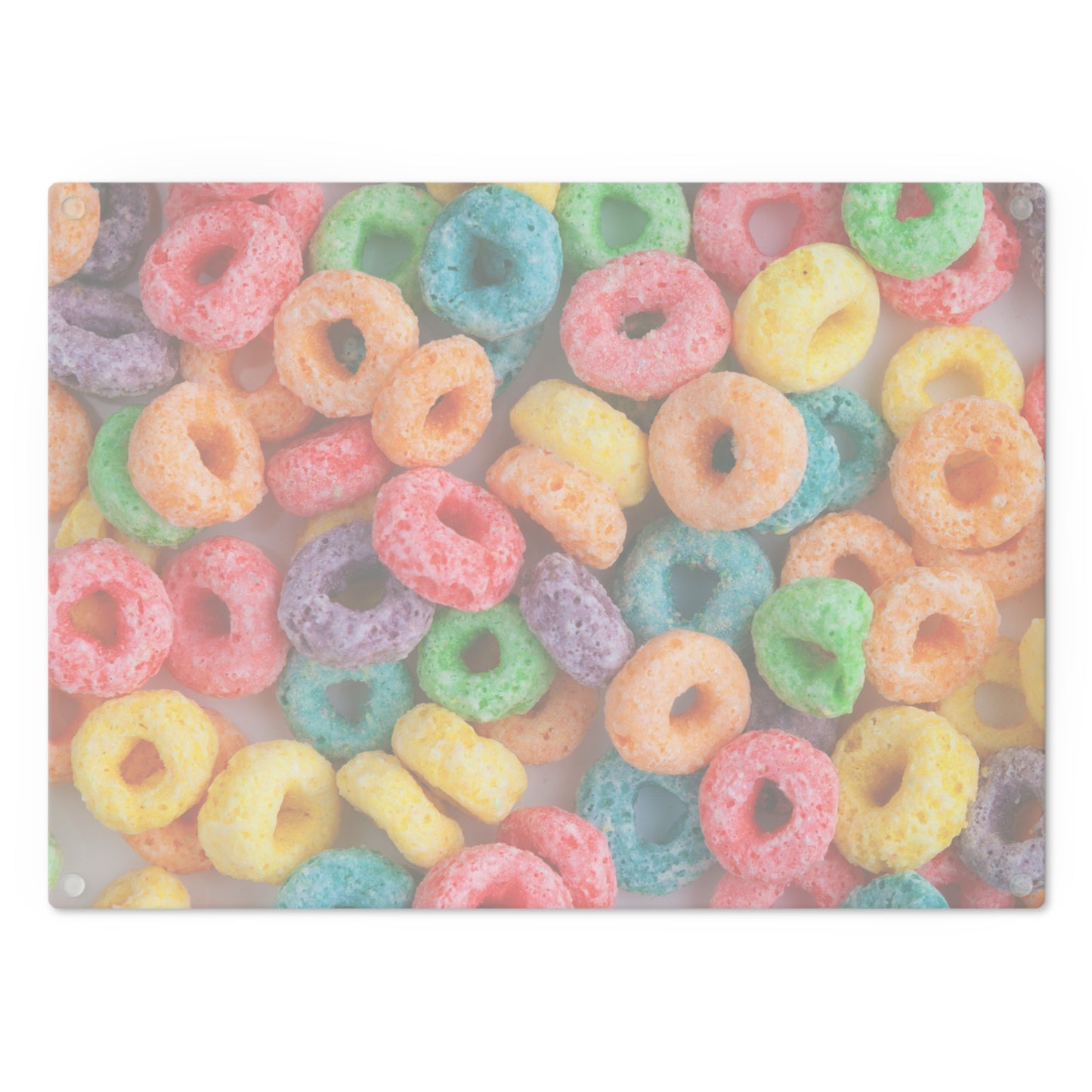 Fruity Cereal Loops Glass Cutting Board