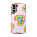 Rainbow Hearts Phone Case (Apple & Android) - Pink Sweetheart