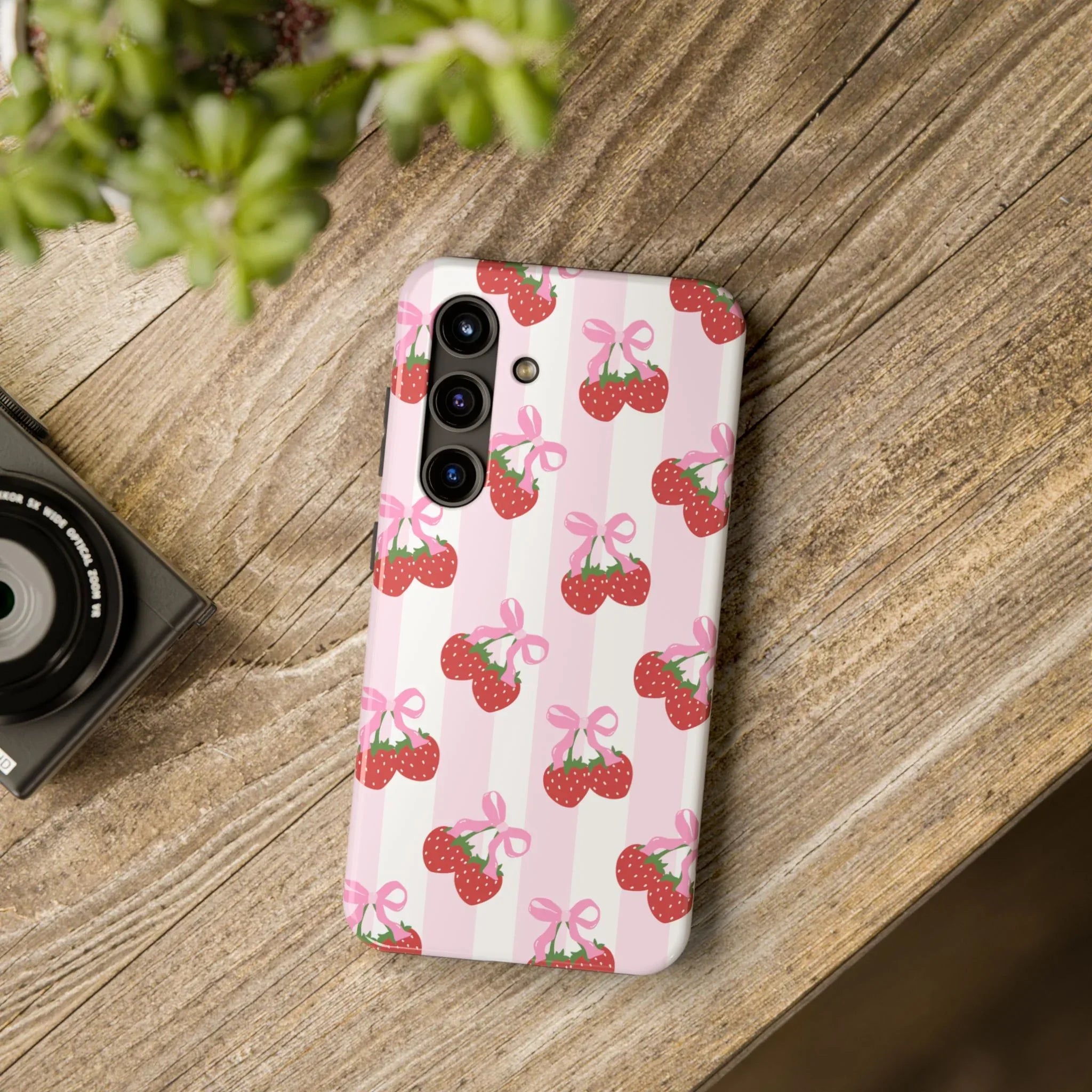 Strawberry Cherries Phone Case (Apple & Android) - Pink Sweetheart