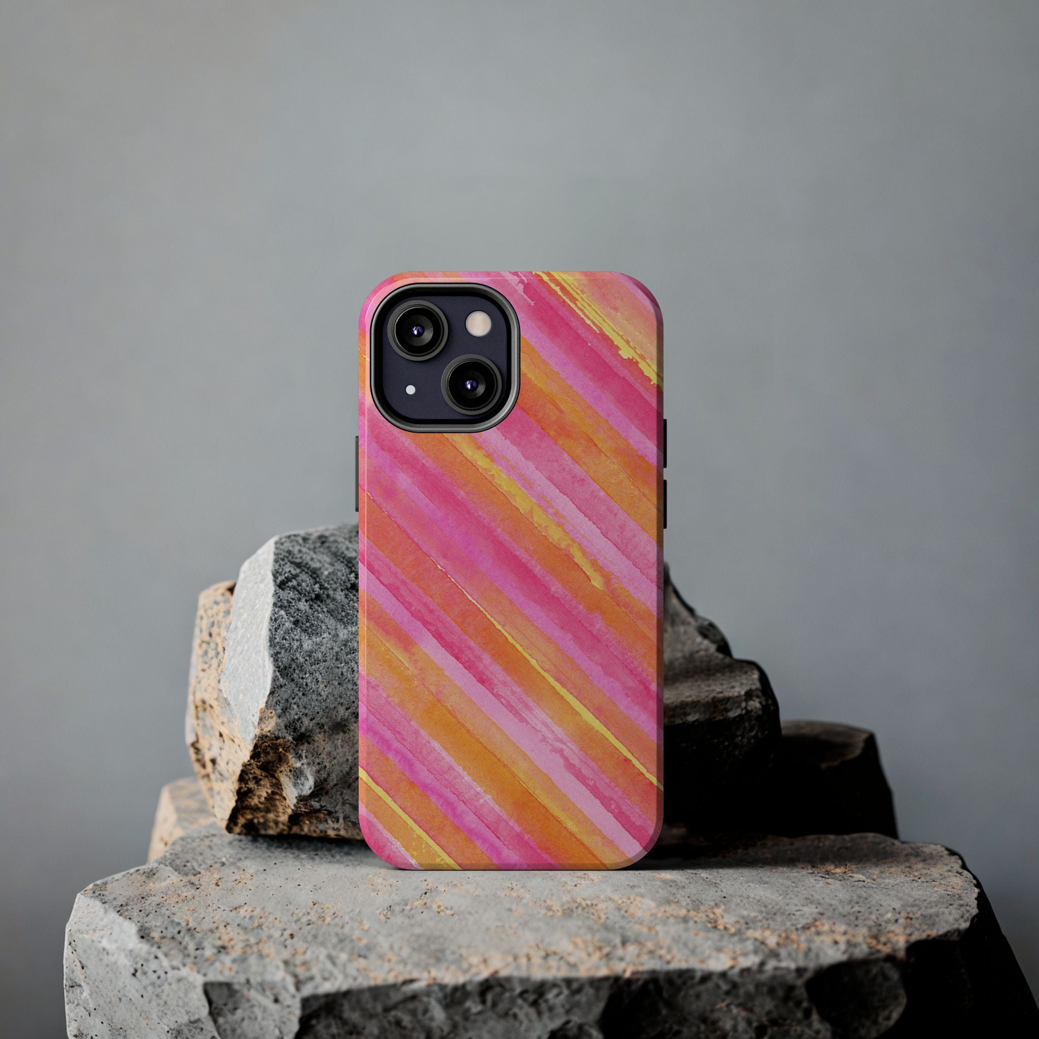 Pink Lemon Stripes Phone Case (Apple & Android)