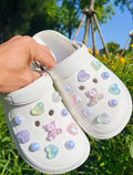 Aurora Bear Heart Clog Charms Set - Pink Sweetheart