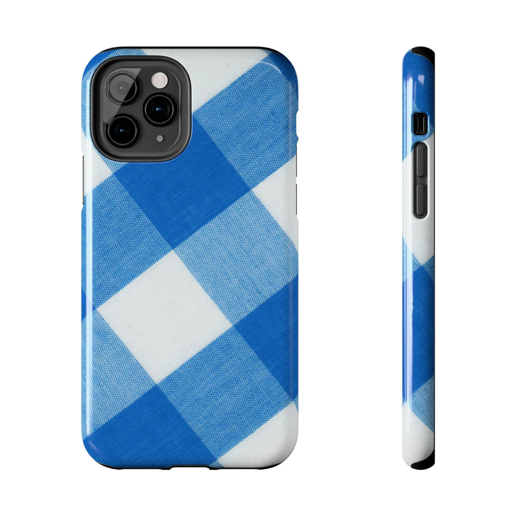 Classic Blue Gingham Phone Case (Apple & Android) - Pink Sweetheart