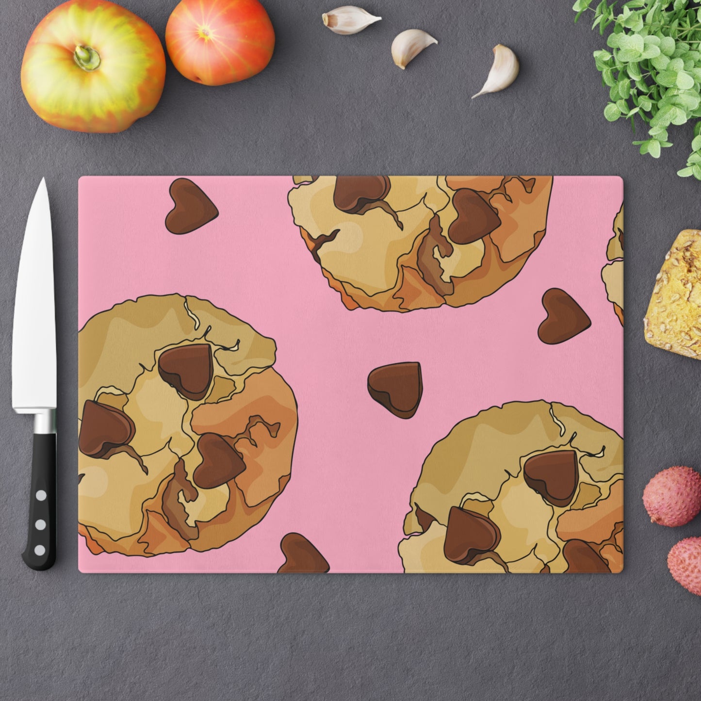 Chunky Chocolate Chip Glass Cutting Board