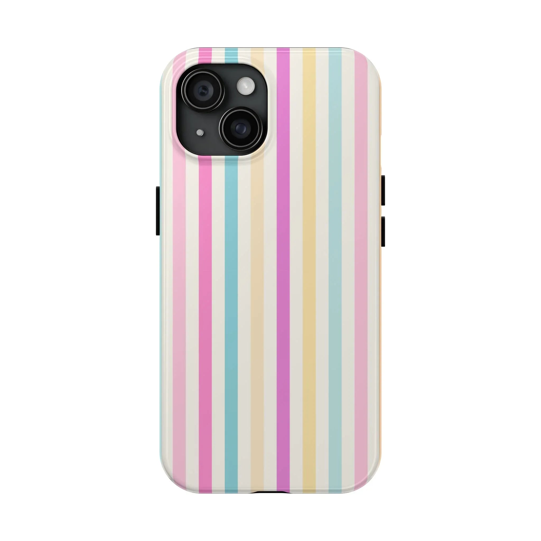 Pastel Candy Stripes Phone Cases (Apple & Android) - Pink Sweetheart