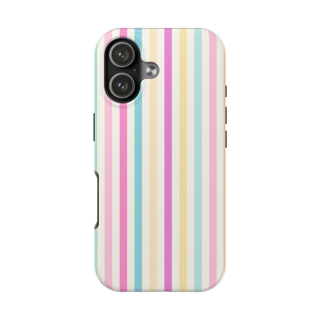 Pastel Candy Stripes Phone Cases (Apple & Android) - Pink Sweetheart