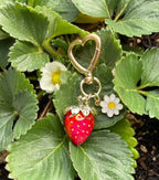 Sweet Red Strawberry Keychain Bag Charm