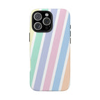 Pretty Pastel Lines Phone Case (Apple & Android) - Pink Sweetheart