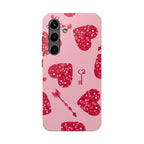 Sparkling Red Hearts Phone Case (Apple & Android) - Pink Sweetheart