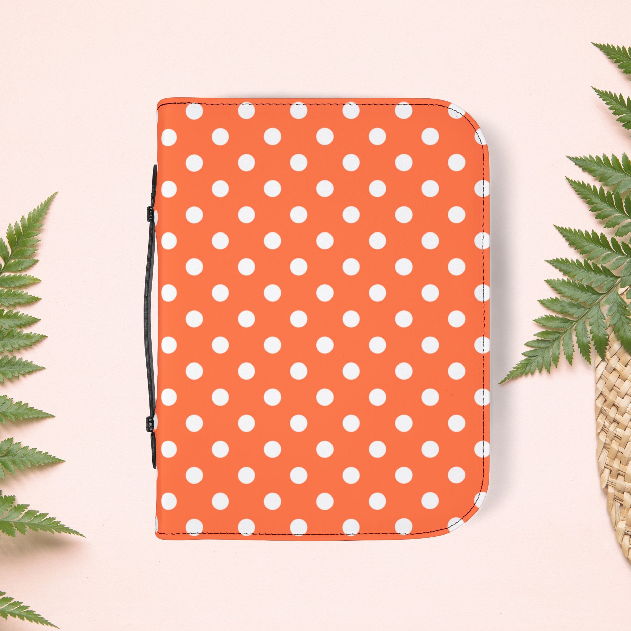 Orange Coral Polka Dot Book Cover
