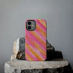 Pink Lemon Stripes Phone Case (Apple & Android) - Pink Sweetheart