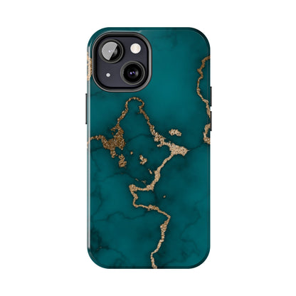 Green & Gold Marble Phone Case