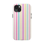 Pastel Candy Stripes Phone Cases (Apple & Android) - Pink Sweetheart