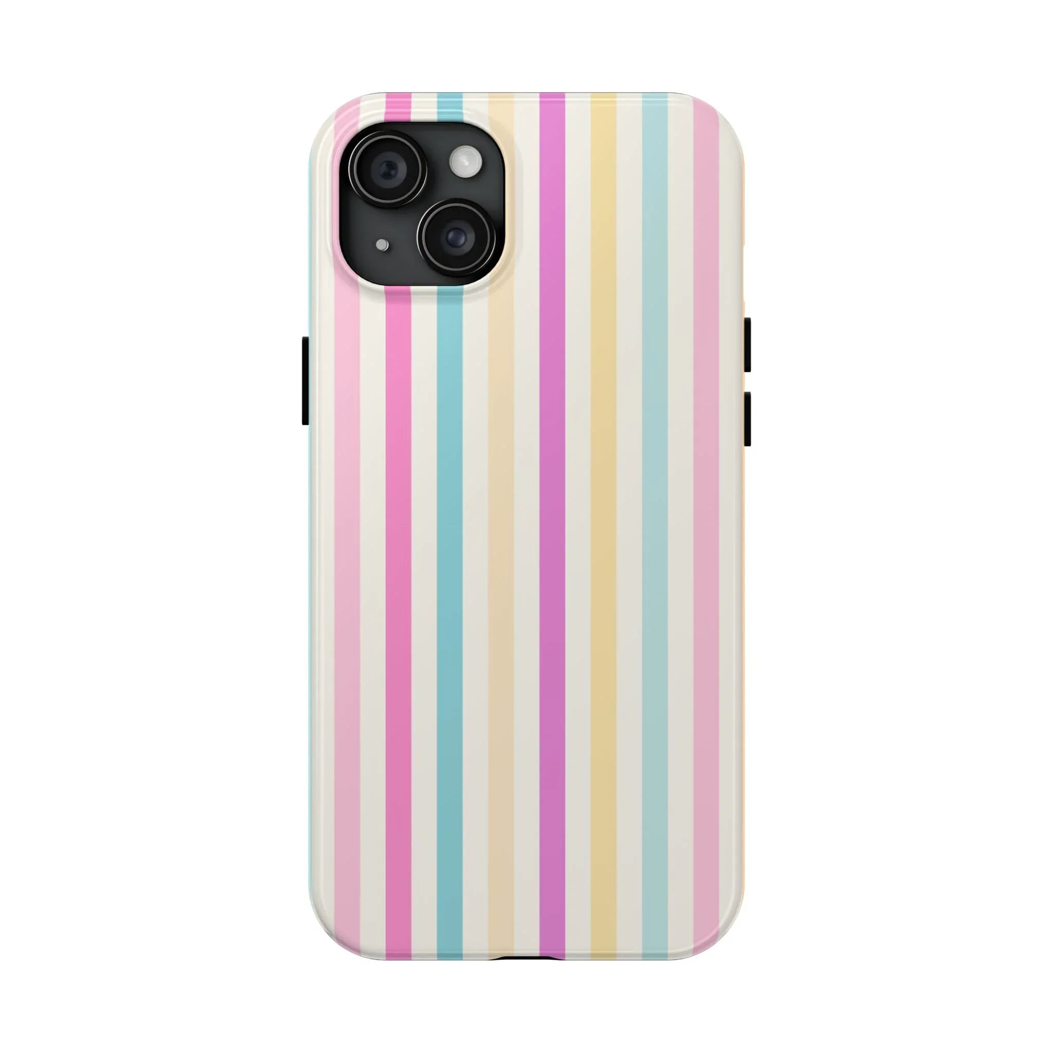 Pastel Candy Stripes Phone Cases (Apple & Android) - Pink Sweetheart