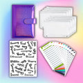 Purple Periwinkle Shimmer Holographic A6 Budget Binder - Pink Sweetheart
