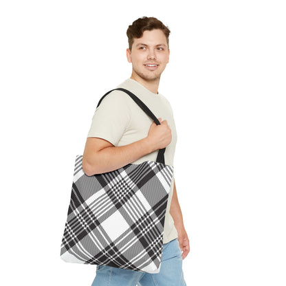 Black Check Tote Bag