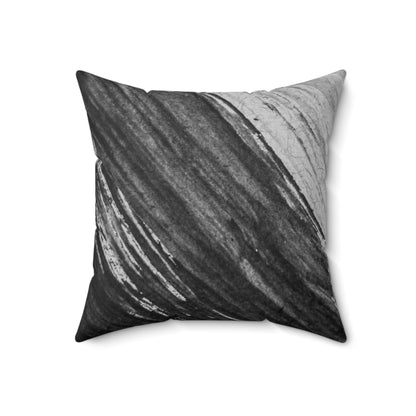 Gray and Black Paint Strokes Square Pillow