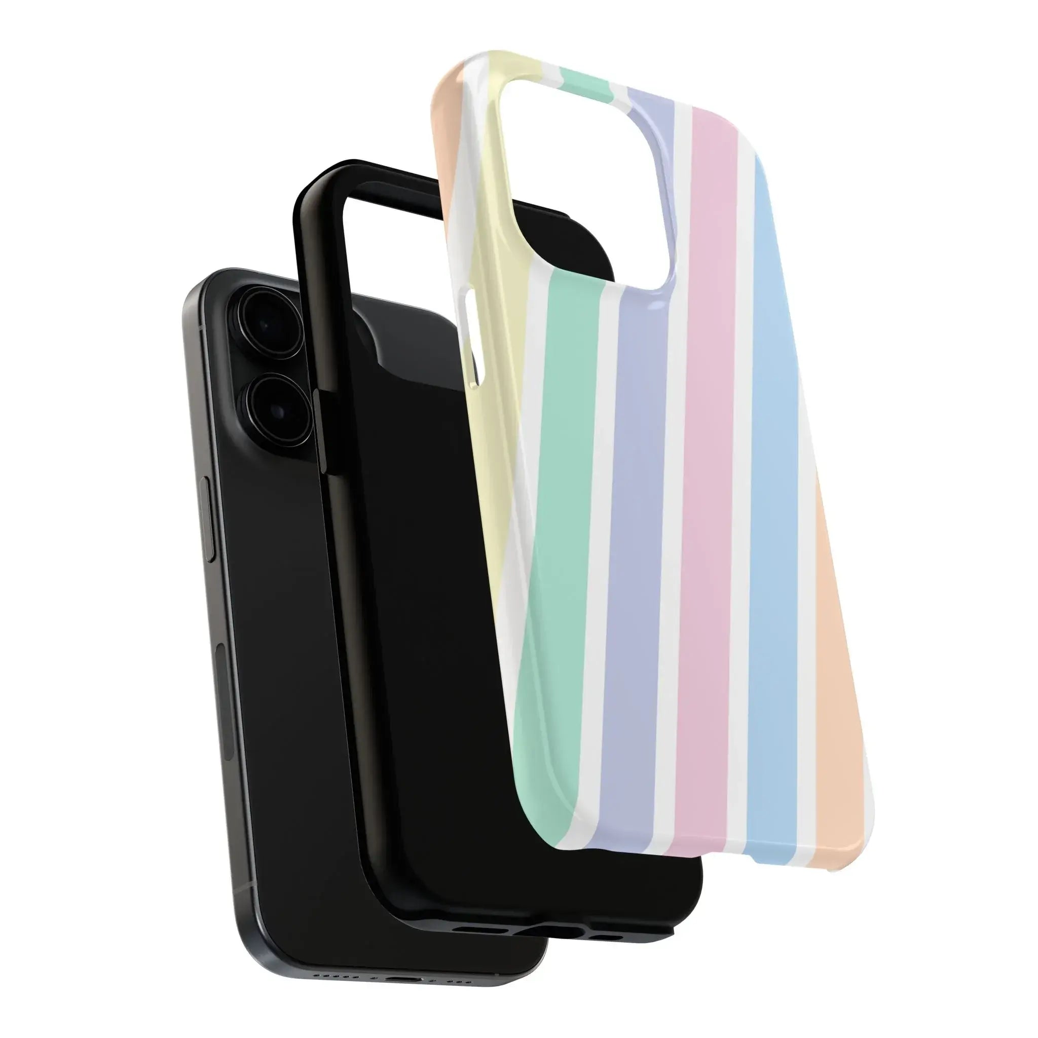 Pretty Pastel Lines Phone Case (Apple & Android) - Pink Sweetheart