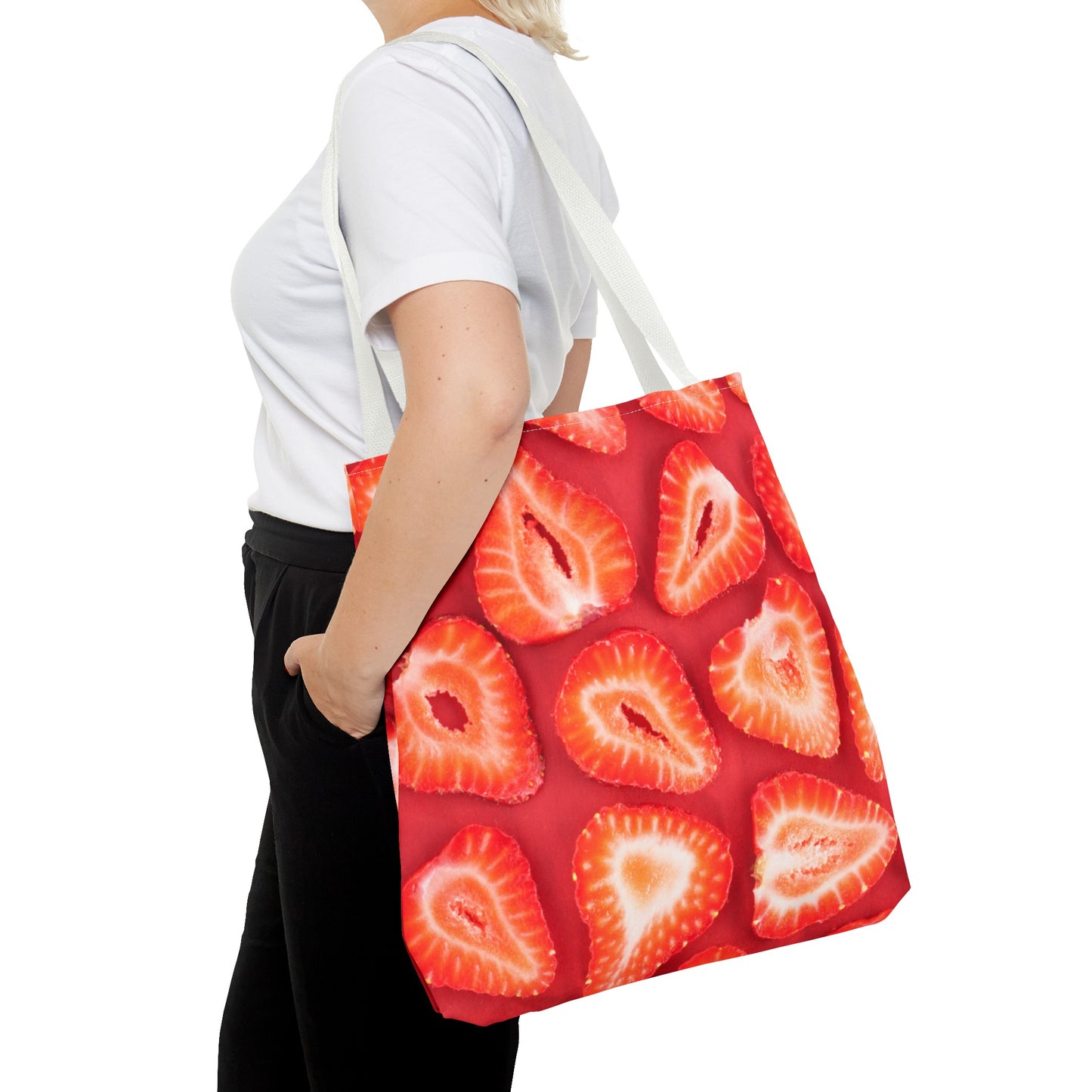 Sweet Sliced Strawberries Tote Bag