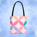 Pastel Geometric Tote Bag - Pink Sweetheart