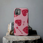 Sparkling Red Hearts Phone Case (Apple & Android) - Pink Sweetheart