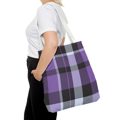 Purple Tartan Plaid Tote Bag