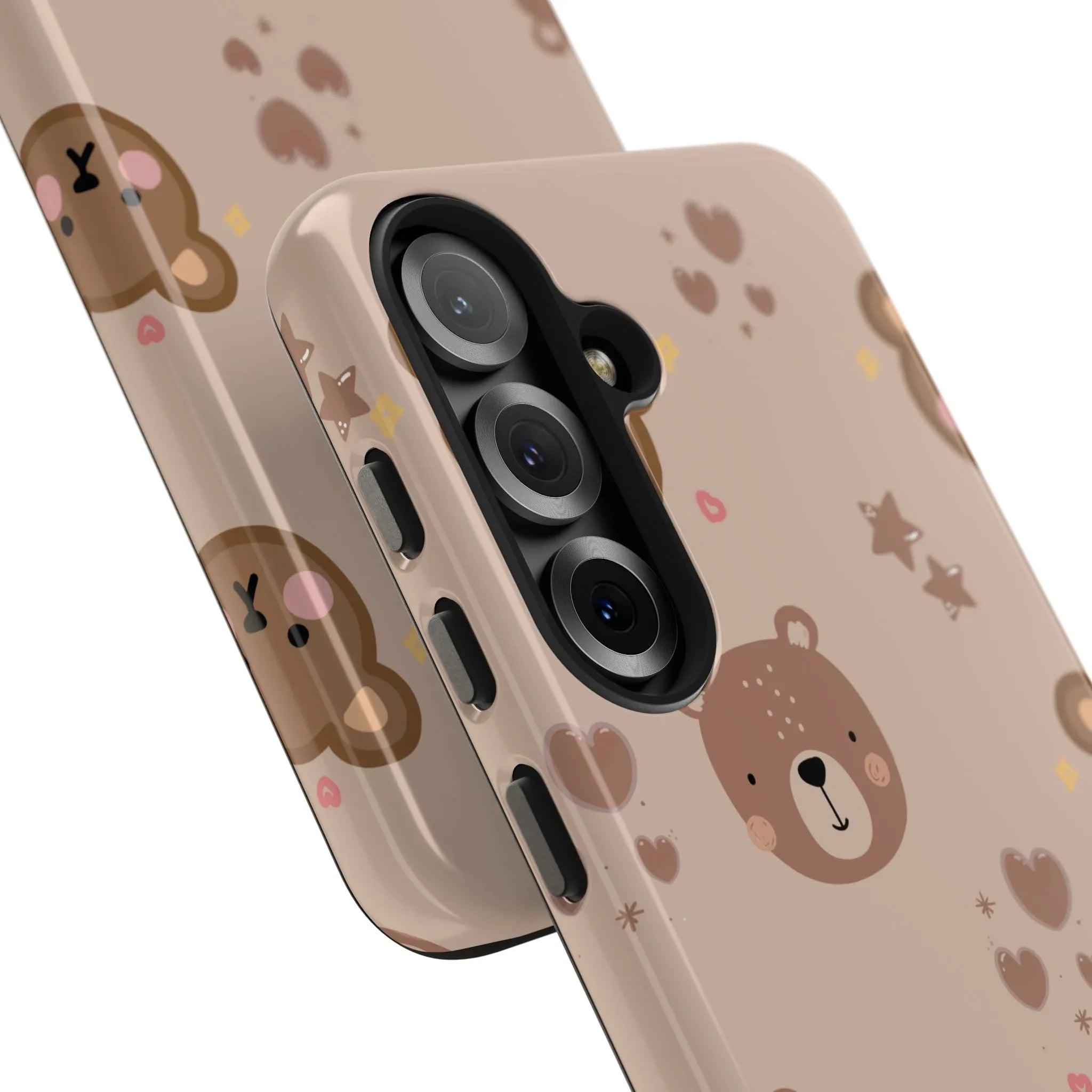 Boho Brown Bear Phone Case (Apple & Android) - Pink Sweetheart