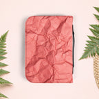 Wrinkled Red Coral Paper Book Cover