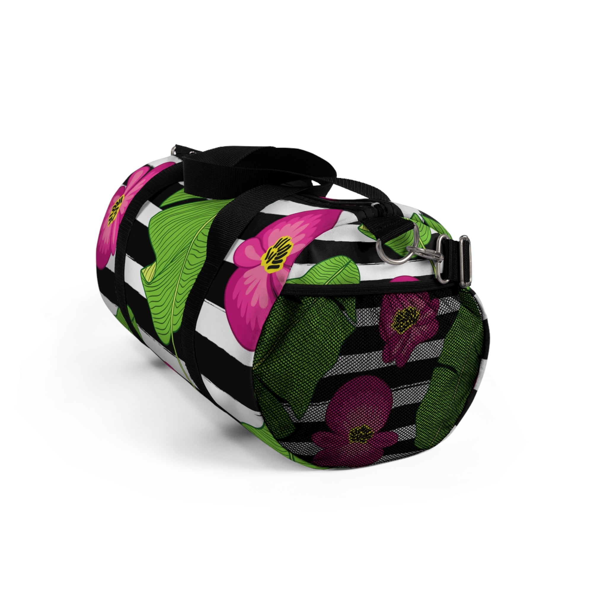 Striped Hibiscus Duffel Bag