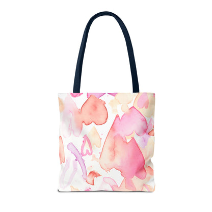 Watercolor Valentine Hearts Tote Bag